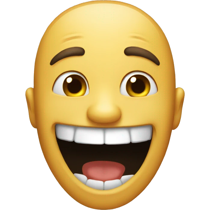 laughing in cringe face emoji