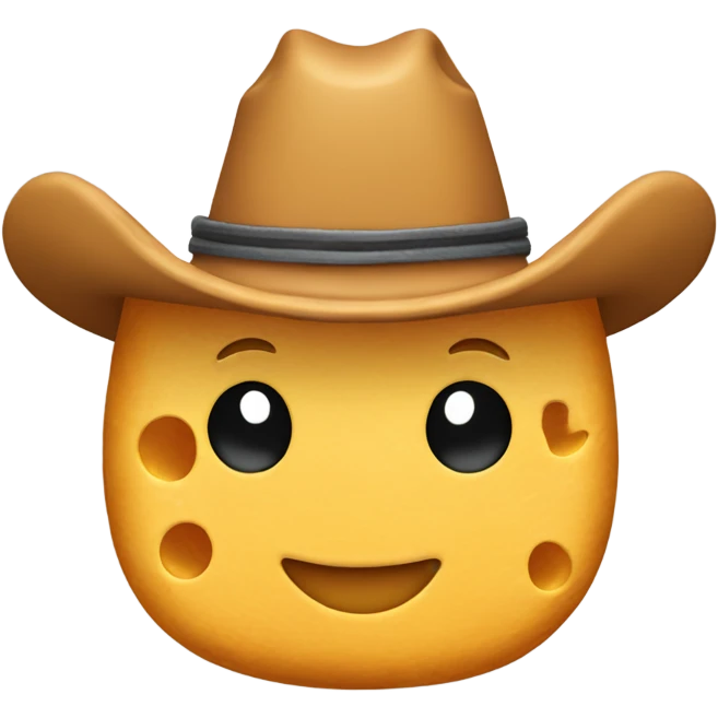 Cheese doodle with a cowboy hat emoji