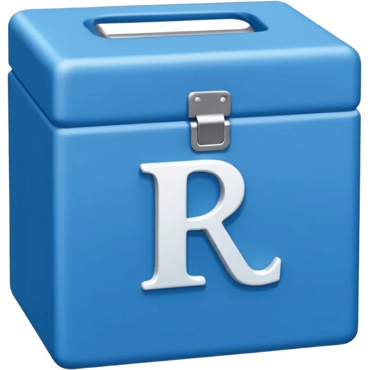 The letters LR in a blue box 2D emoji