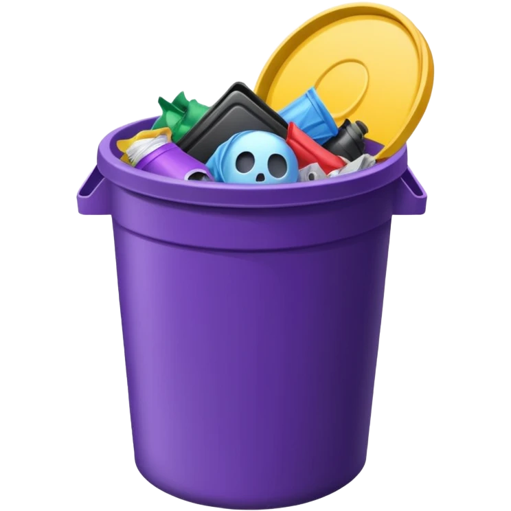 round purple bin full emoji