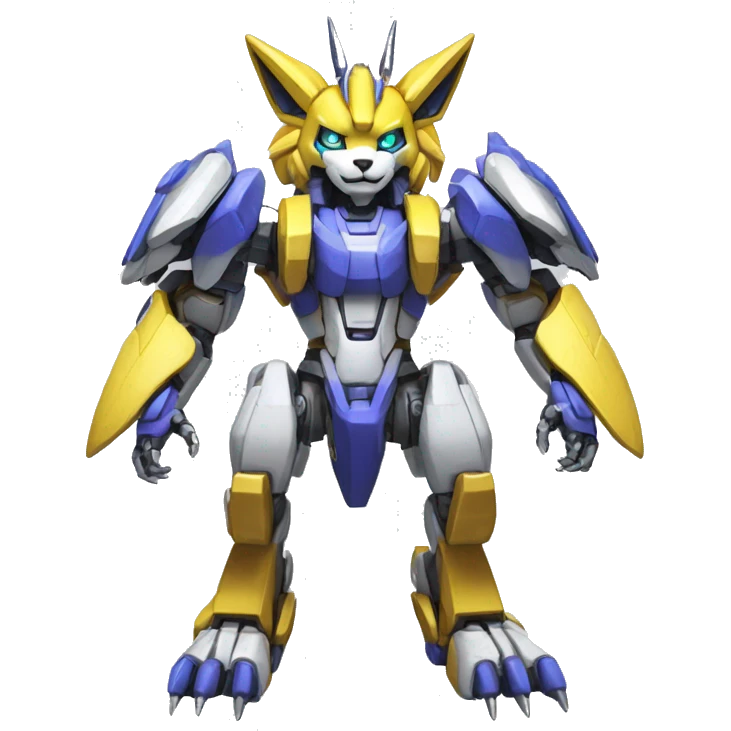 WereGarurumon-Renamon-Medabot-Mecha full body emoji