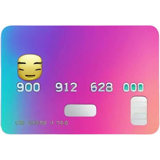 Vaporwave color themed credit card emoji, DO NOT INCLUDE NUMBERS OR TEXT emoji