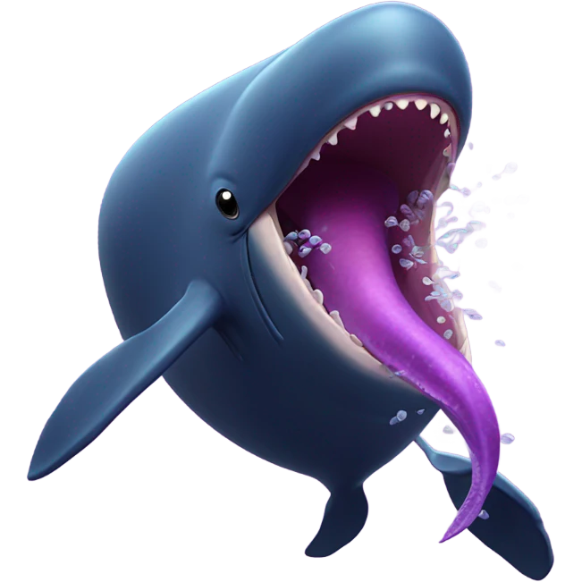 purple sperm whale swimming with open mouth emoji