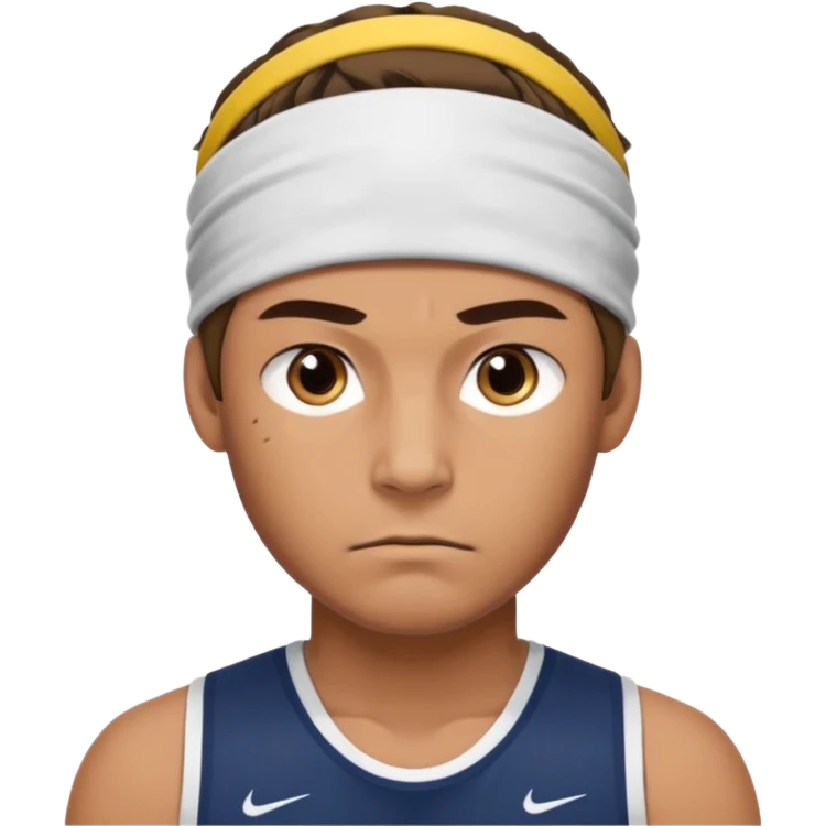 Male Athlete wear headband emoji
