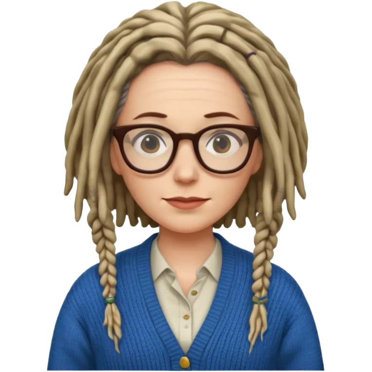 Dreadlocked librarian lady emoji