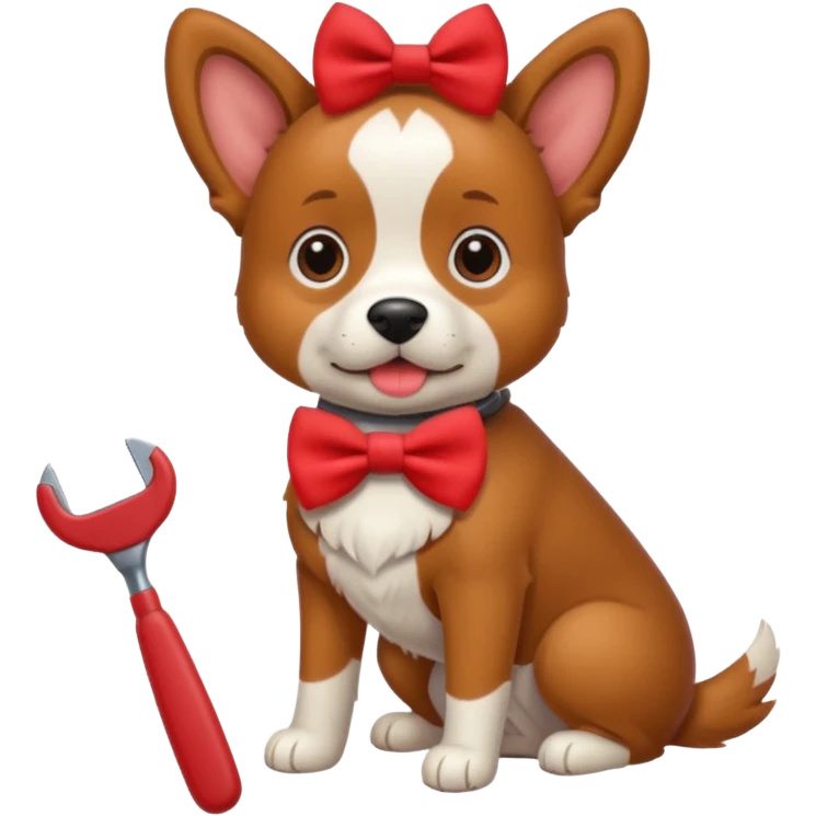 dog, dog bow, toy, grooming tool emoji