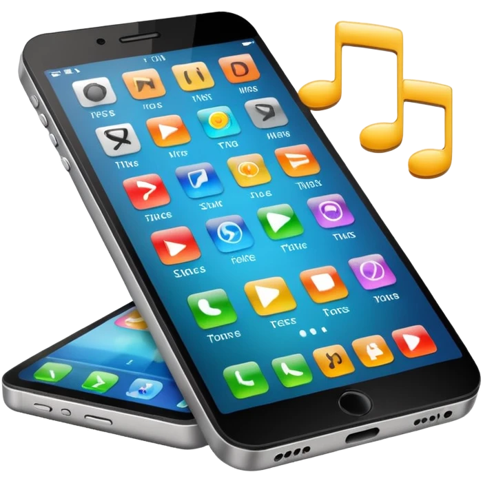 phone on a music play page emoji