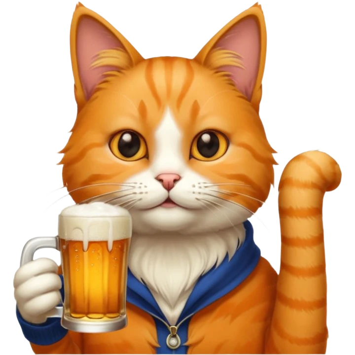 Cat drik beer emoji