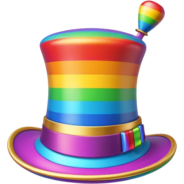 rainbow spinning top hat emoji