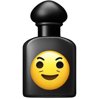 smiling perfume with black cap emoji