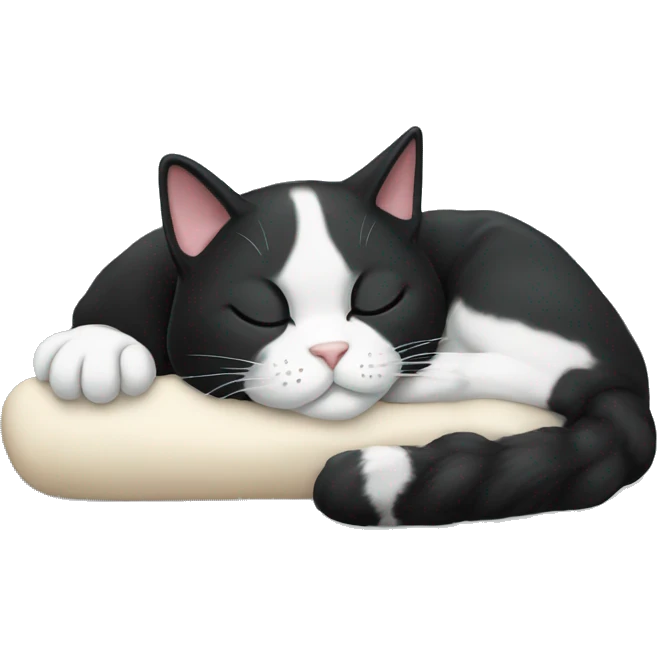 Tuxedo cat sleeping  emoji