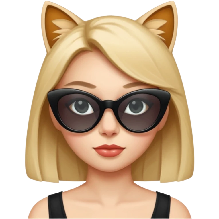 Nora with cat sunglasses  emoji