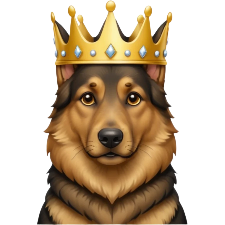 German shepherd with crown emoji