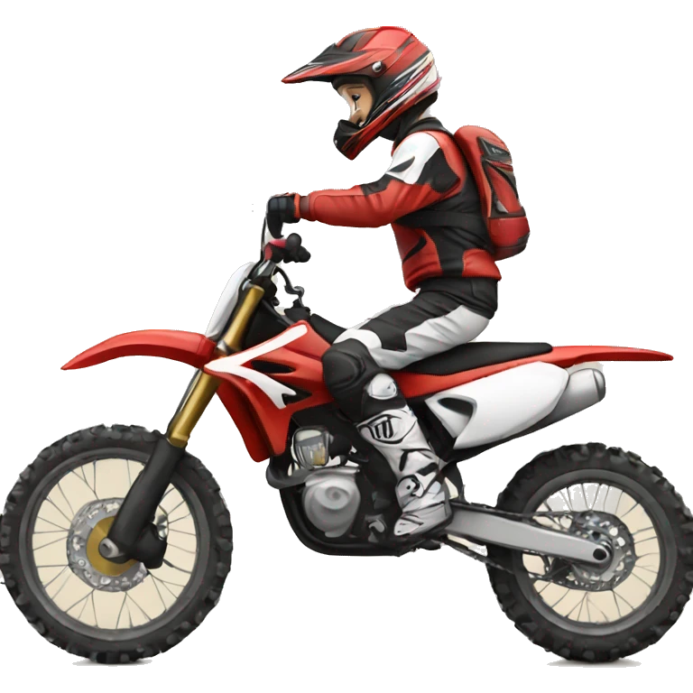Motocross rider and Red moto emoji