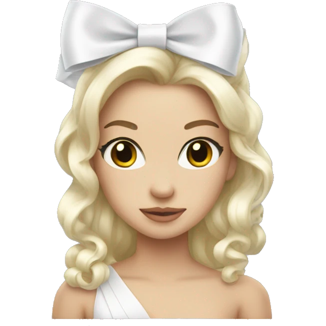 coquette white bow emoji