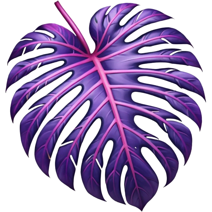 purple/pink monstera leaf emoji