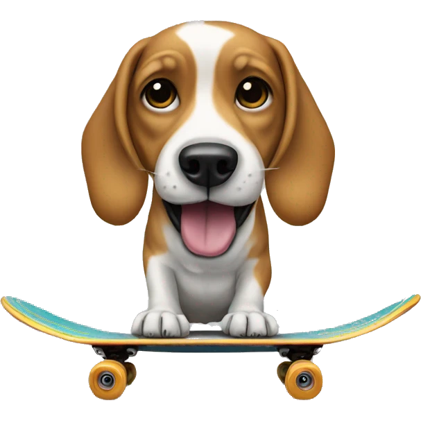 Dog rising skateboard  emoji