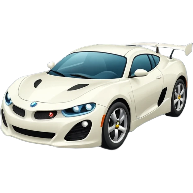 Auto blanco andando en carretera emoji