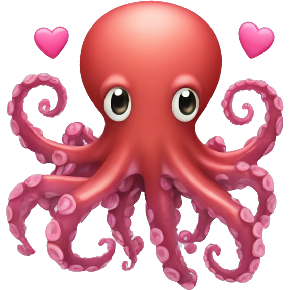 Pulpo con corazones emoji