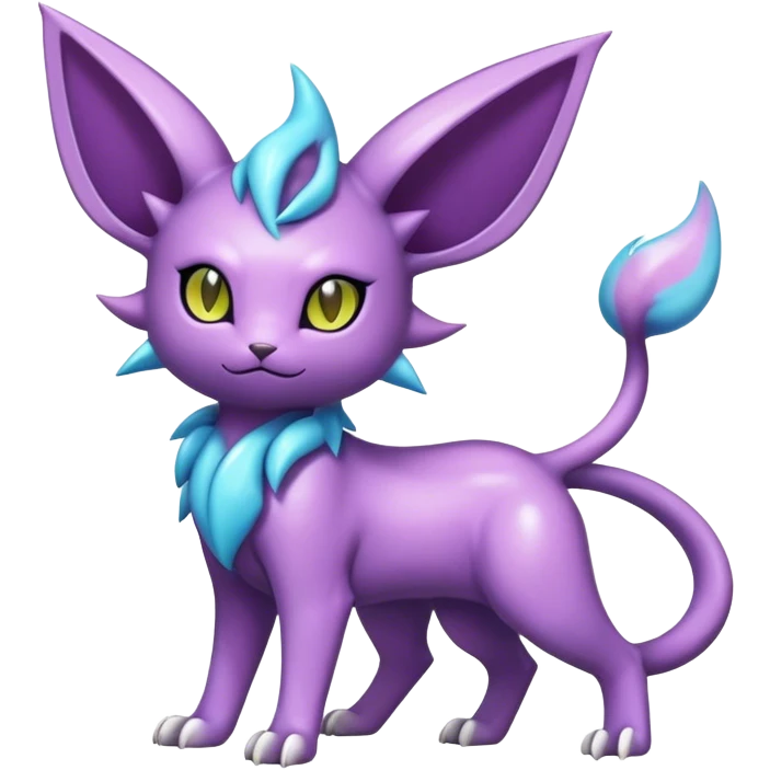 Shiny Dark Cute Edgy Cool Espeon-Nidorino-Liepard-fusion-hybrid full body  emoji