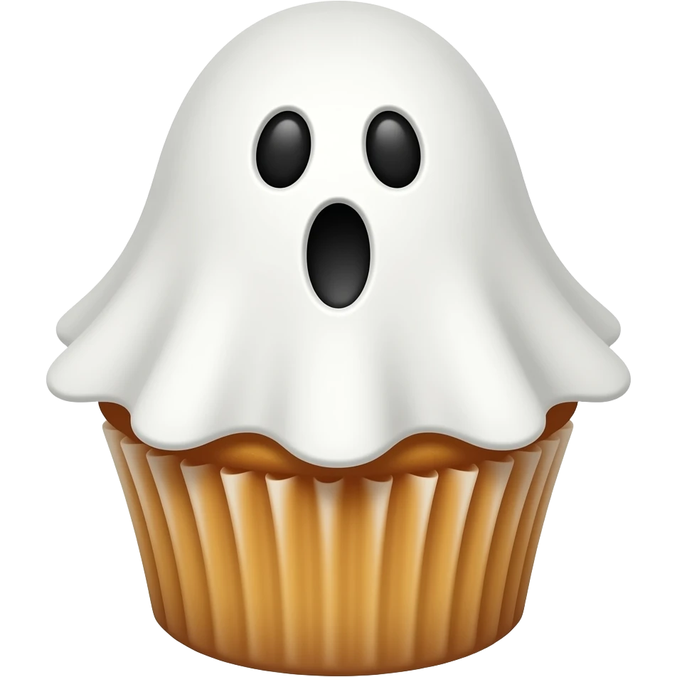 Halloween ghost themed cupcakes emoji