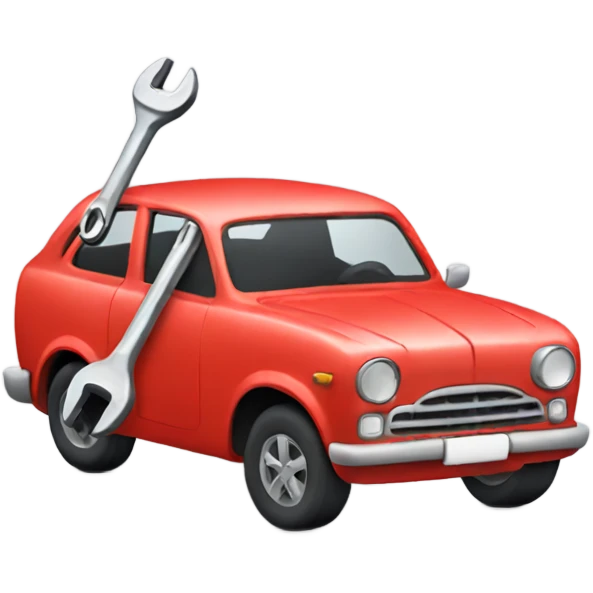 Car holding a wrench emoji