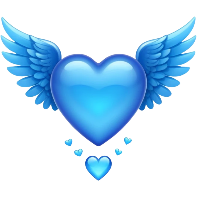 blue heart with wings emoji emoji