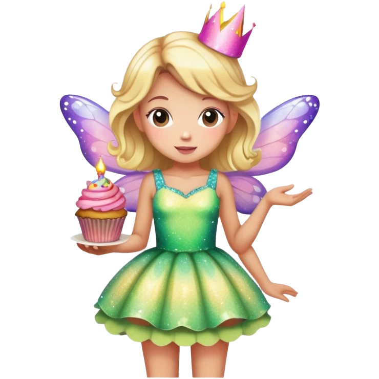 Colorful Birthday fairy emoji