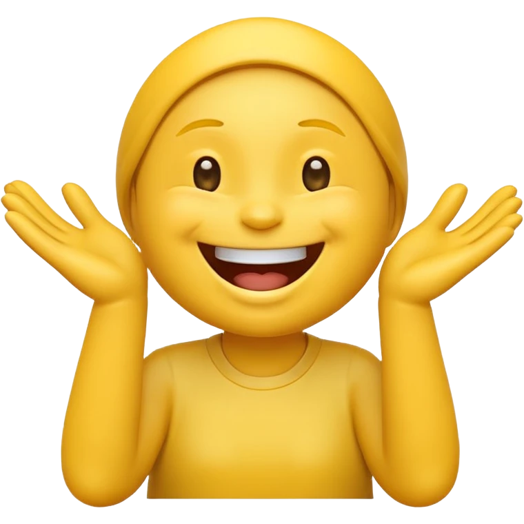 Show laughing emoji with hands emoji