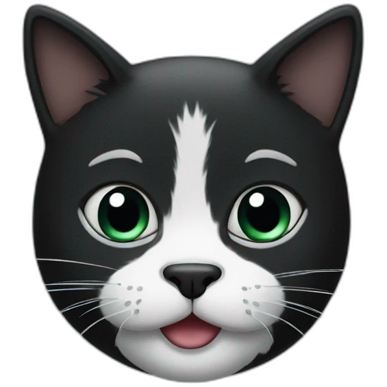 black-cat-white-mustache-face emoji