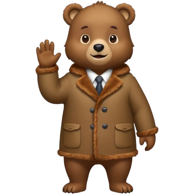 bear wearing coat emoji