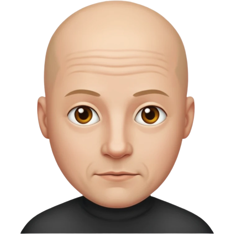 realistic portrait of bald man emoji