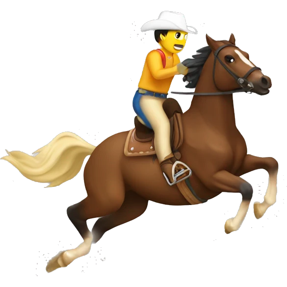 A horse barrel racing emoji