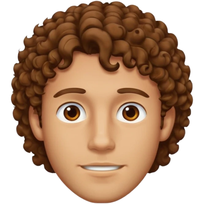 A guy  with brown curly hair and good jewline emoji