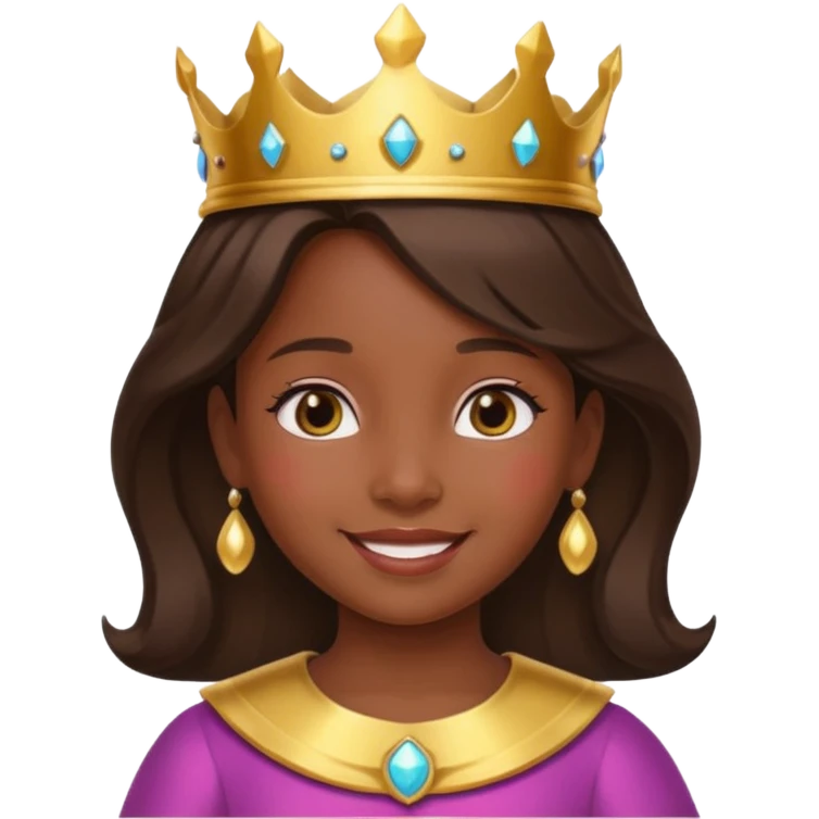 royal girl child with dark skin emoji