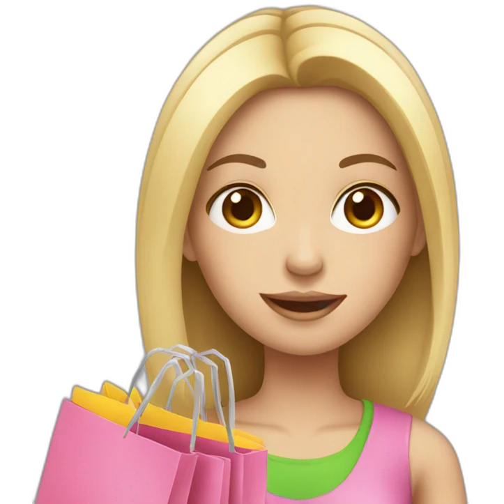 shopping white girl emoji
