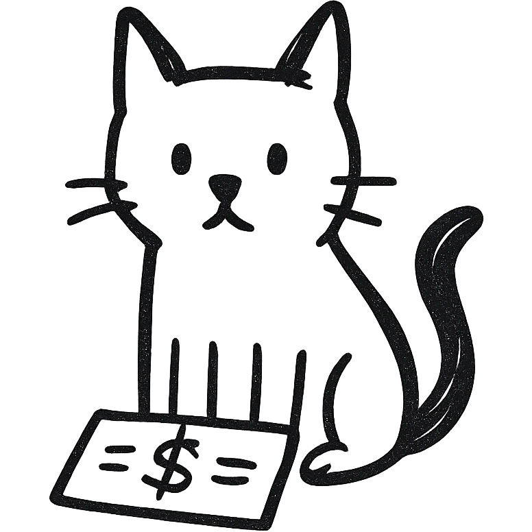 black cat waiting for salary emoji