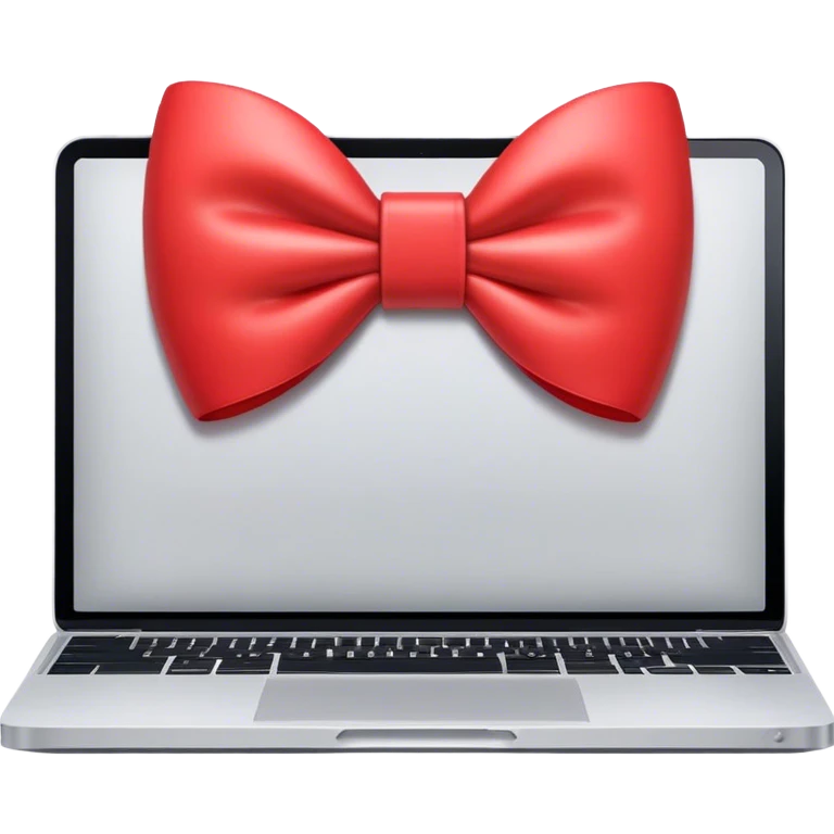 MacBook with a bow emoji