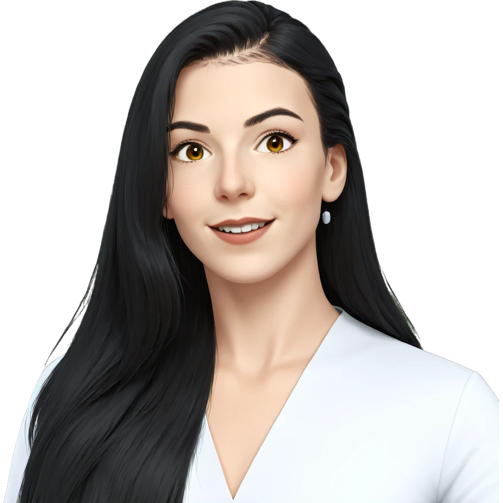 smiling girl with long hair emoji