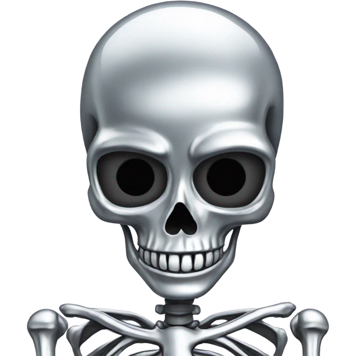 Skeleton made out of chrome emoji