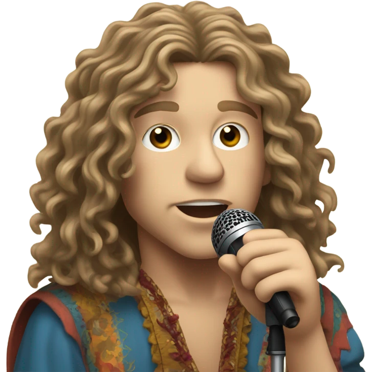 Young Robert Plant singing emoji