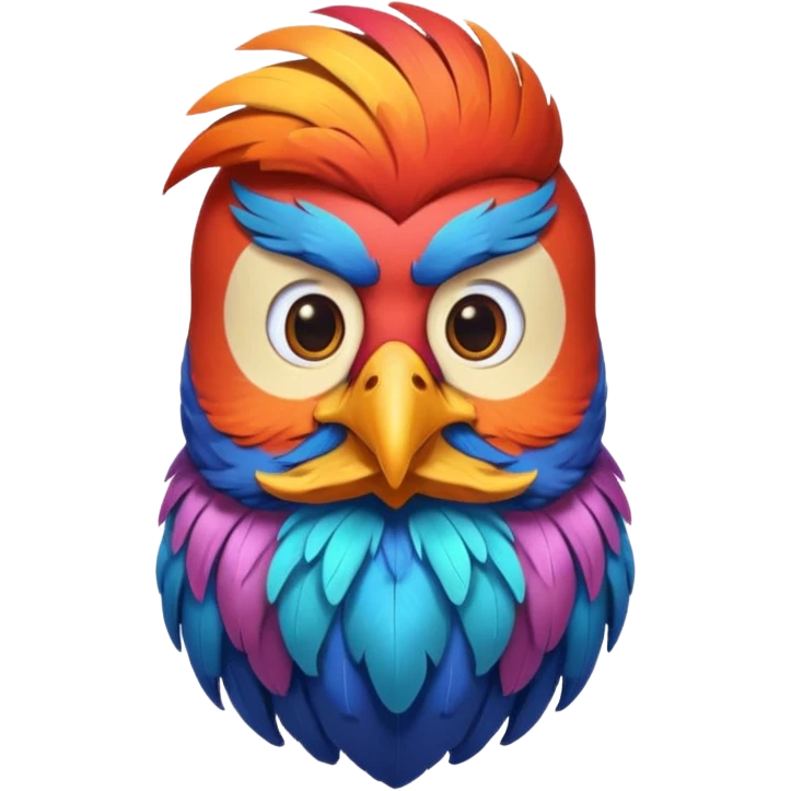 bearded bird with shirt emoji