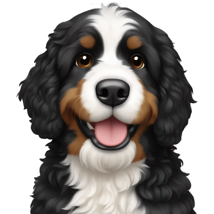 Black mini bernedoodle emoji