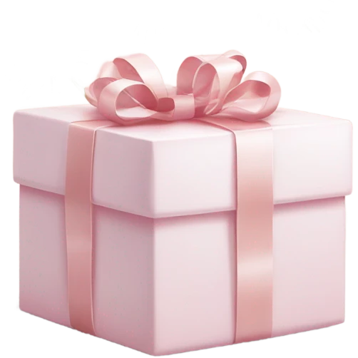 Light pink Christmas gifts under a white Christmas tree  emoji