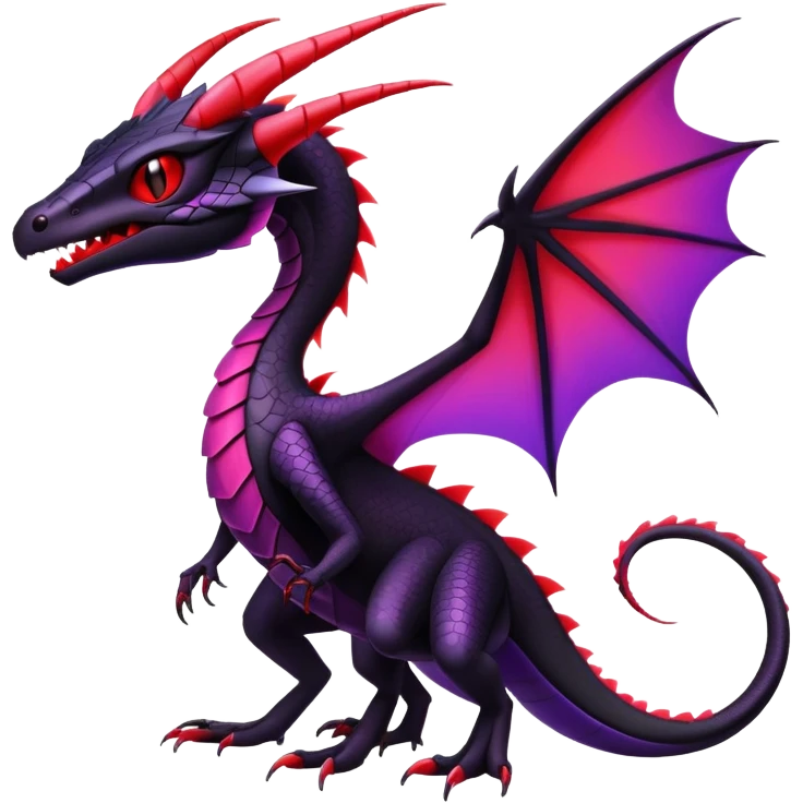 Colorful Neon Black and red and purple Gothic Edgy Tropical Flygon-Aurorus-Salandit-Salazzle-Amaura-Hybrid-Creature emoji