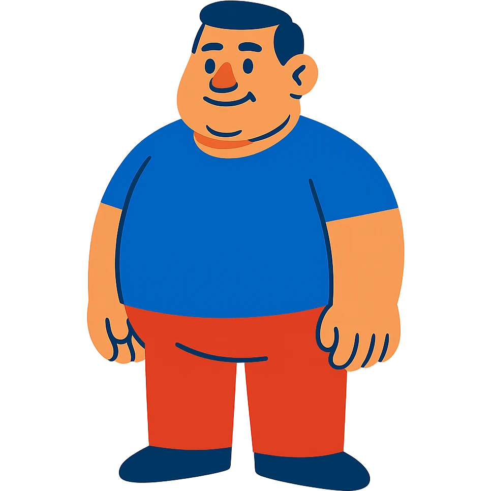 stocky endomorph male body type, standing emoji