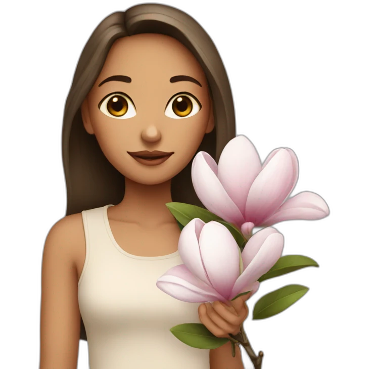 girl with magnolia emoji
