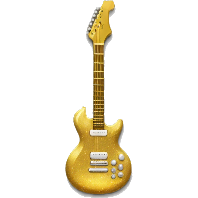 Sparkly gold guitar emoji