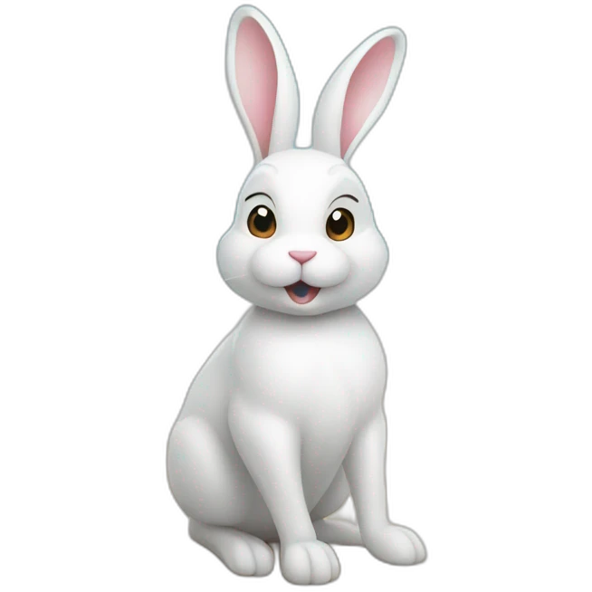 white rabbit at the beach emoji