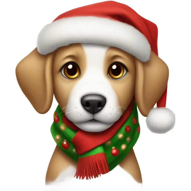 Christmas puppy emoji